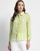 Madame Lime Green Stripe Shirt