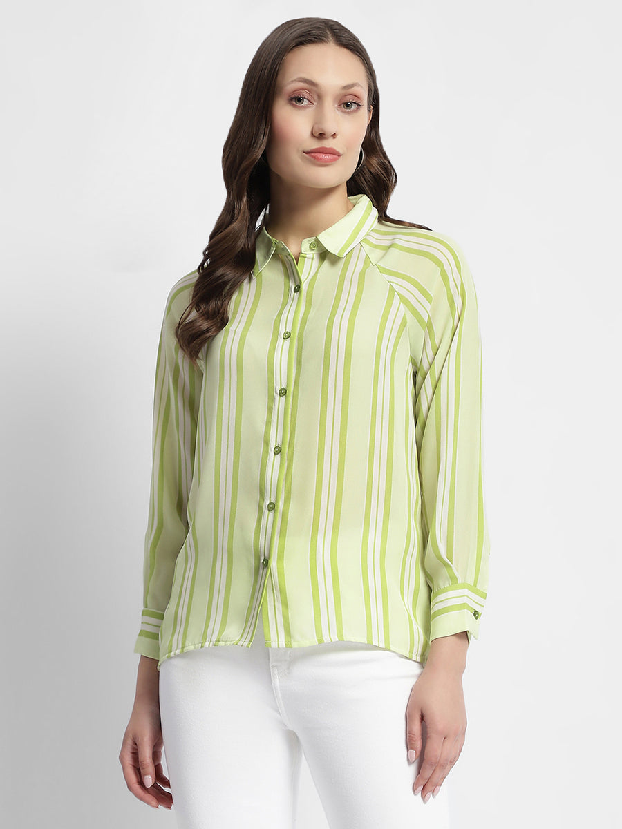 Madame Lime Green Stripe Shirt