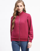 Madame Mock Neck Plum Cotton Sweatshirt