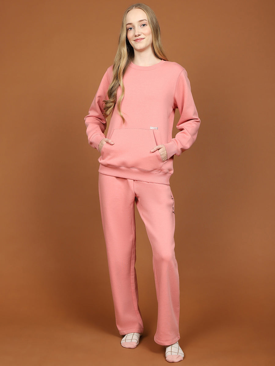 mSECRET Cotton Blend Top and Bottom Pink Nightsuit