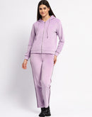 mSECRET Printed Zipped Top and Bottom Lavender Night Suit