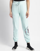 Msecert Disney Print Sky Blue Jogger Track Pants