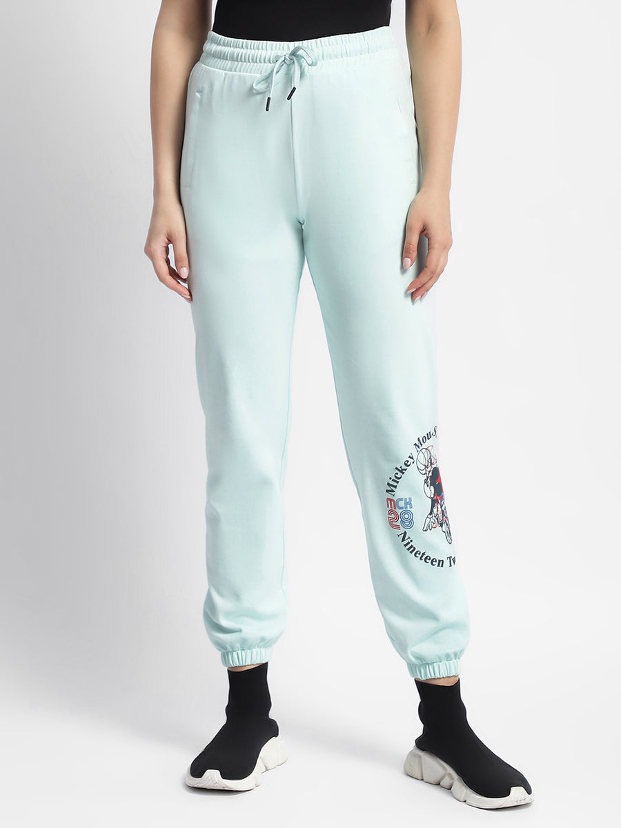 Msecert Disney Print Sky Blue Jogger Track Pants