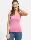 Madame Typography Pink Ribbed Tank Top