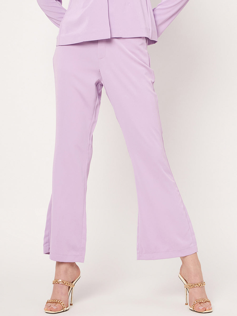 Solid Color Cotton Linen Trouser in Light Purple  MST155