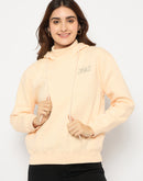 Madame Placement Printed Ivory Hooded Sweatshirt