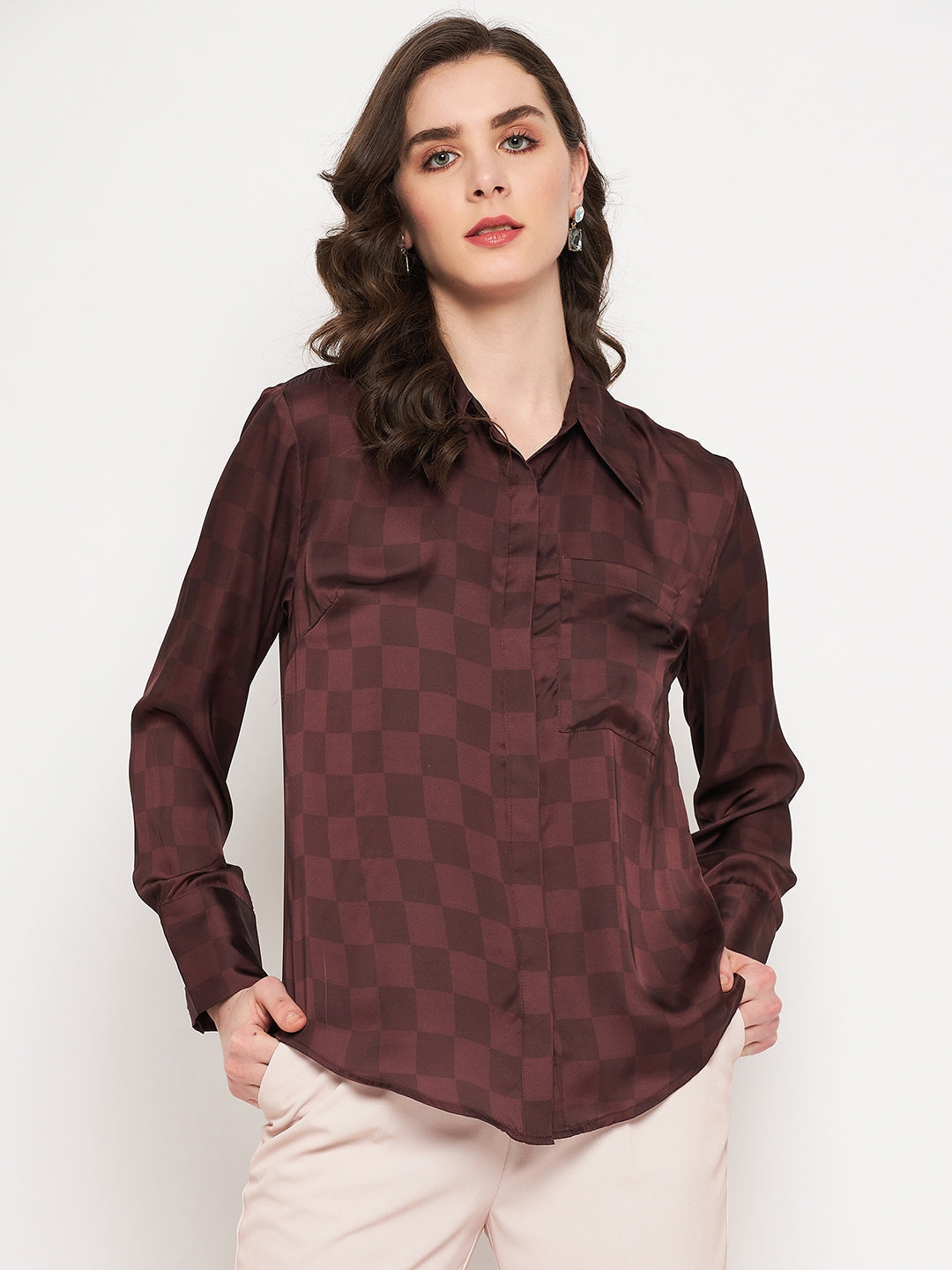 Camla Barcelona Brown Shirt For Women