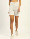 Madame White Cotton Shorts