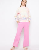 mSECRET Printed Sweatshirt and Bottoms Pink Night suit