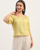 Madame Textured Solid Lime Top