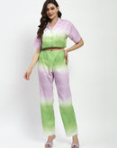 Madame Ombre Effect Green And Lavender Co-Ord Set