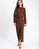 Madame Rust Plaid Skirt and Sweater Co-ord Set