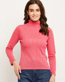 Camla Barcelona Turtleneck Hot Pink Top