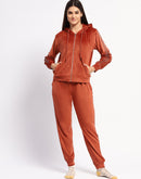 mSECRET Zipped Rust Top and Bottom Night Suit