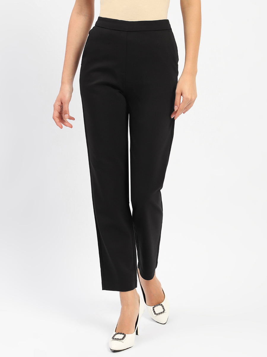 Madame Tapered Fit Black Trousers