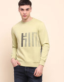 Camla Barcelona Cotton Typography Print Lime Green Sweatshirt