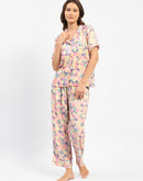 mSECRET Pink Printed 2 Piece Nightsuit