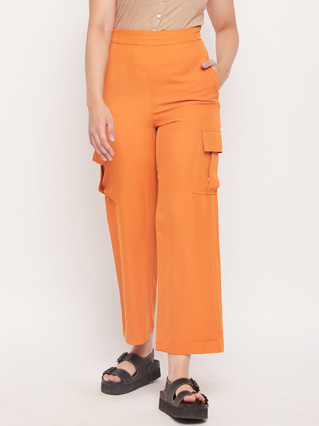 Sacré Carly Fleece Cargo Womens Pants Orange SCRFCP04 – Shoe Palace