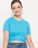 Madame Turquoise Wrap Hem  Crop Top