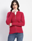 Madame Knit Fuschia Mock Neck Sweater