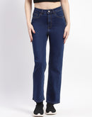 Madame Straight-Fit Dark Blue Cotton Jeans