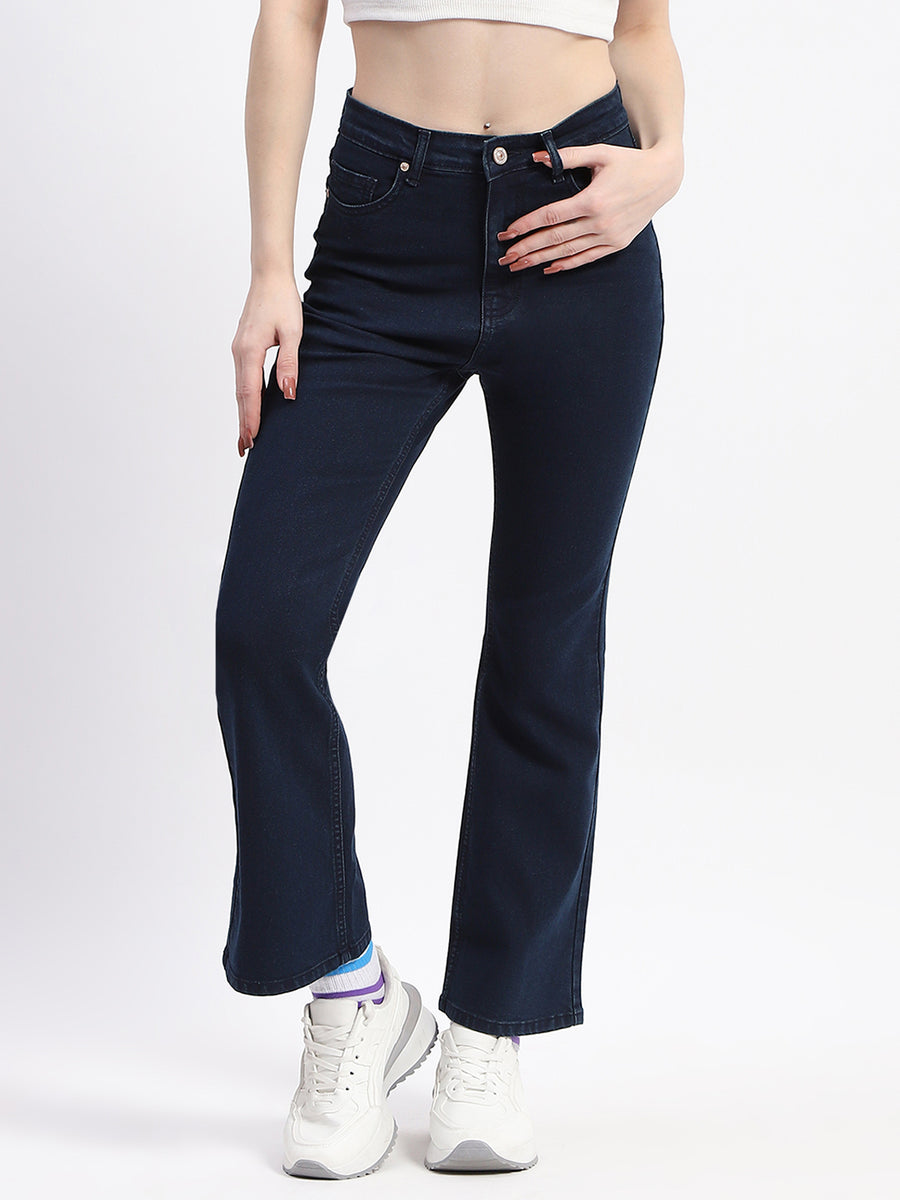 Madame Straight-Fit Dark Blue Cotton Jeans