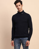 Camla Barcelona Cable Knit Turtleneck Navy Sweater