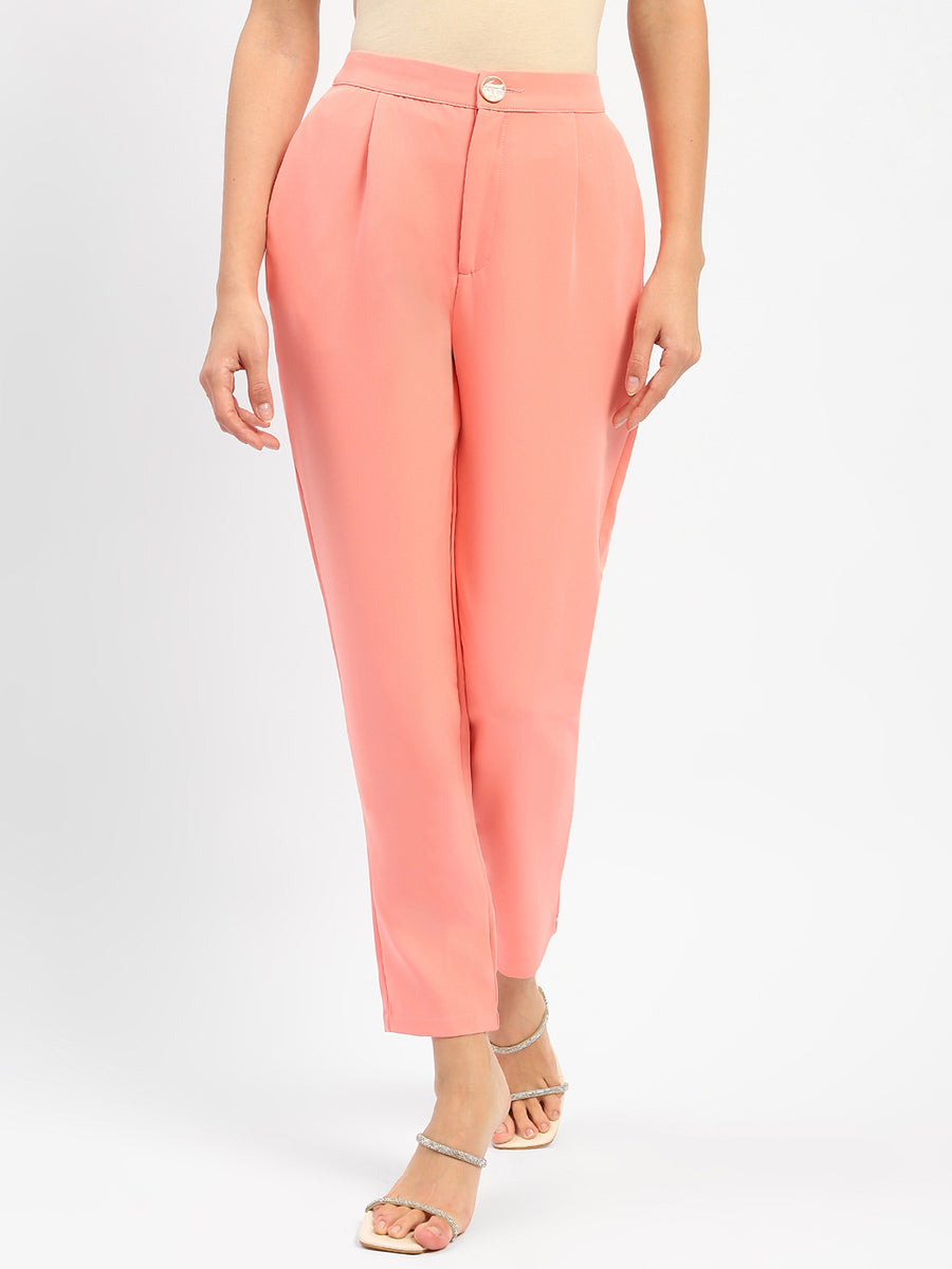 Madame Salmon Solid Regular Trousers