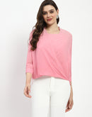 Madame Pink Embellished Wrap Top