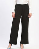 Madame Wide Legged Solid Olive Trousers