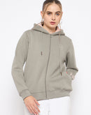 Madame Placement Print Grey Hooded Sweatshirt