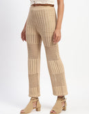 Madame Cotton Crochet Brown Wide Legged Trousers