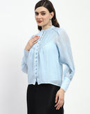 Madame Bridgerton Lacework Sky Blue Nylon Shirt