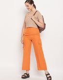 Madame Orange Zipped Cargo Pants