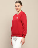 Madame Fleece Patched Maroon Sweatshirt