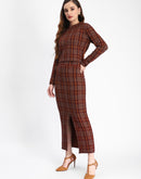 Madame Rust Plaid Skirt and Sweater Co-ord Set