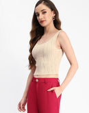 Madame Beige Sleeveless Knit Top