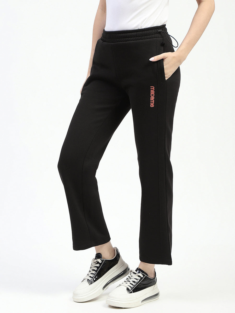 Madame Black Cotton Track Bottoms