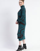 Madame Aqua Abstract Print Shrug and Dress Co-ord Set