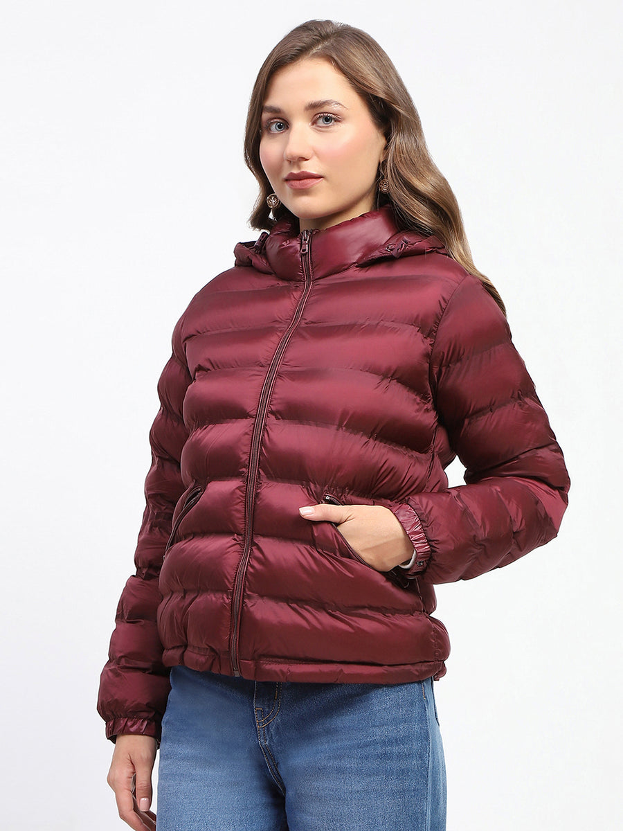 Madame Quilted Cotton Maroon Puffer Jacket