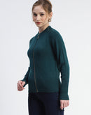 Madame Green Full-Zip Knit Sweater