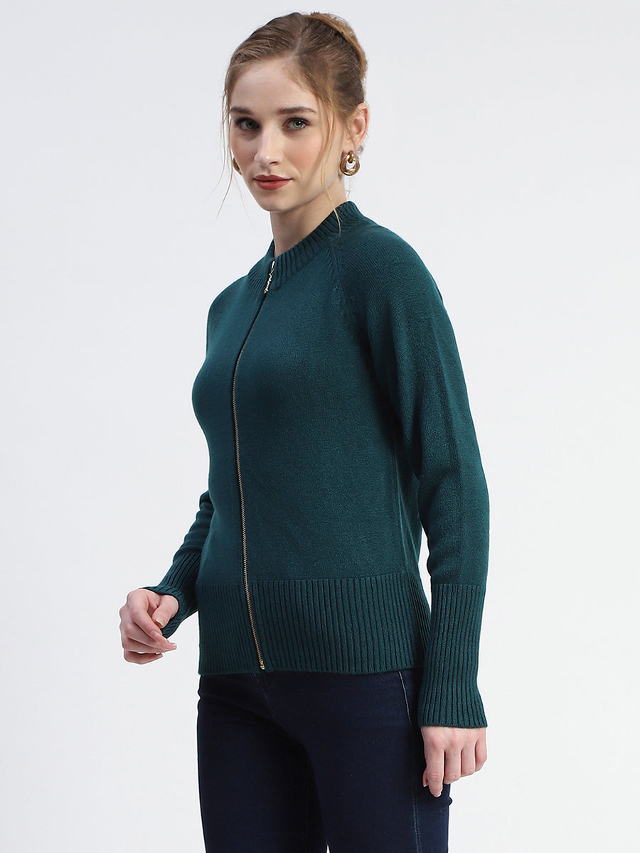 Madame Green Full-Zip Knit Sweater