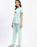 mSECRET Disney Typography Cotton Mint Night Suit Set