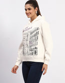 Madame White Graphic Printed Hoodie Sweatshirt