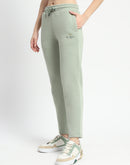 Madame Graphic Detailed Mint Cotton Blend Track Bottoms