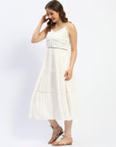 Madame Off White Tiered Cami Cotton Dress