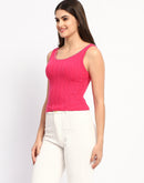 Madame Hot Pink Sleeveless Knit Top