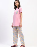 mSECRET Pink Short-Sleeve Tee and Colorful Floral Print Pajama Set