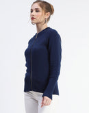 Madame Blue Full-Zip Knit Sweater