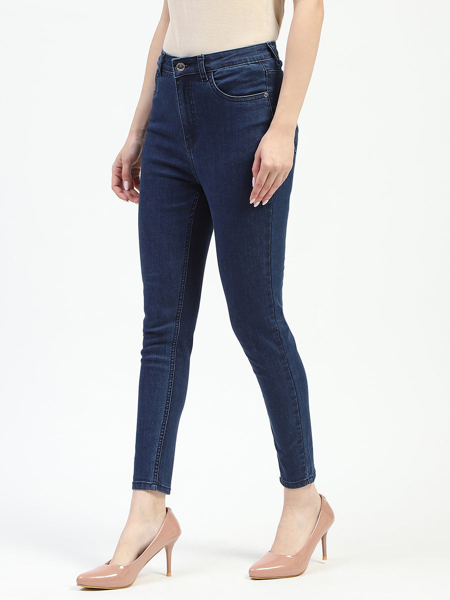 Madame Dark Blue Skinny Fit Cotton Jeans